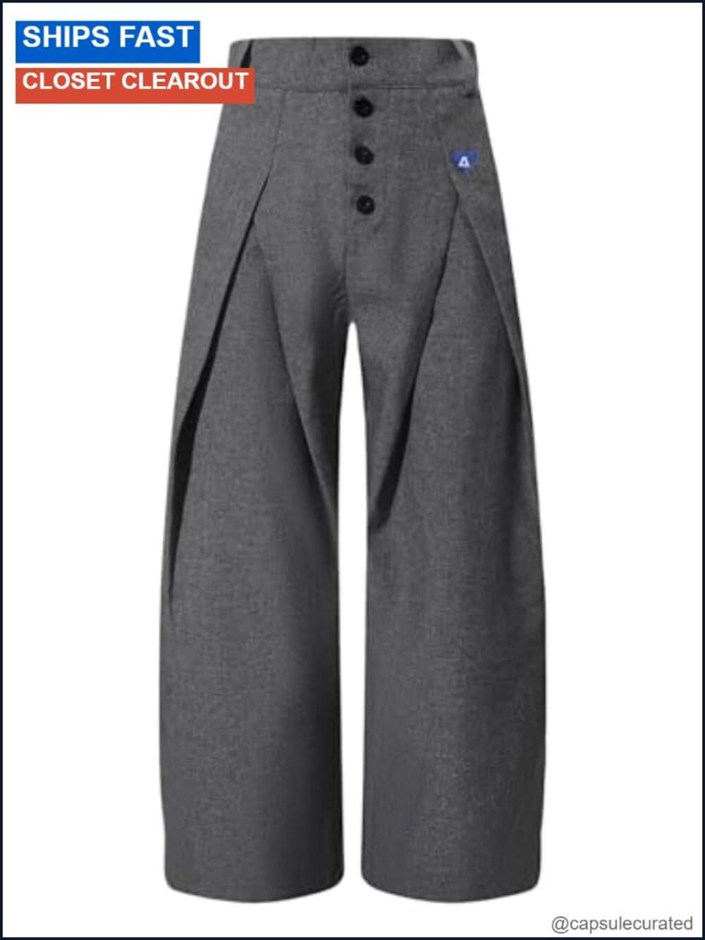Pleated Wide Leg Baggy Barrel Dress Pants Trousers Y2K Streetwear